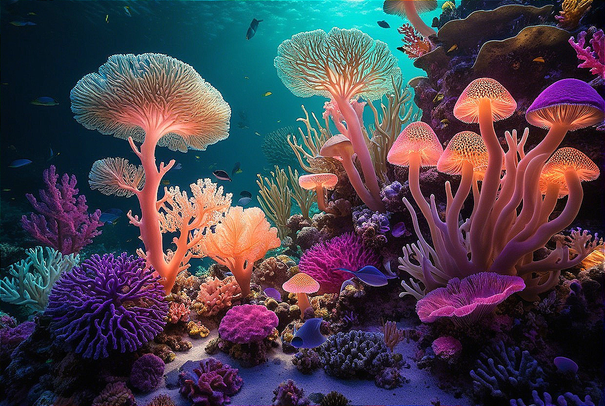 Vibrant Coral Reef with Colorful Marine Life