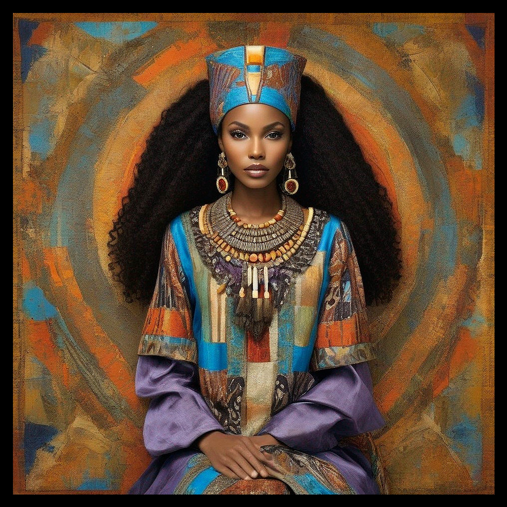 Vibrant Traditional Attire with Intricate Patterns