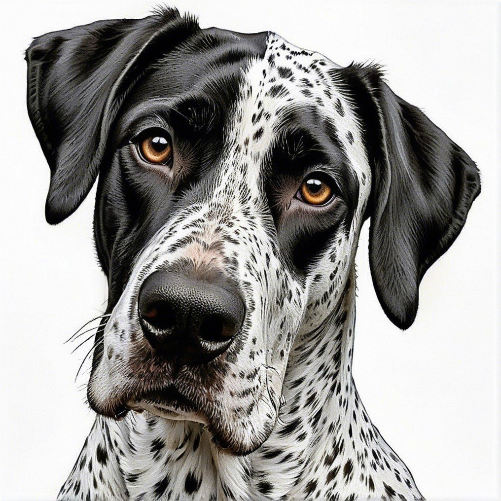 Close-Up Portrait of a Dalmatian Dog with Spotted Fur