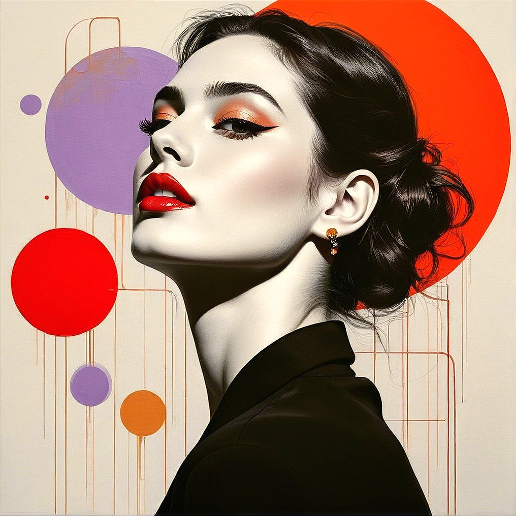 Woman's Headshot with Colorful Makeup and Background