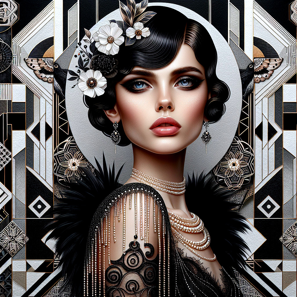 Glamorous Vintage 1920s Woman in Elegant Attire