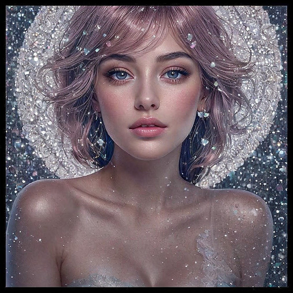 Ethereal Portrait of a Young Woman with Pastel Hair