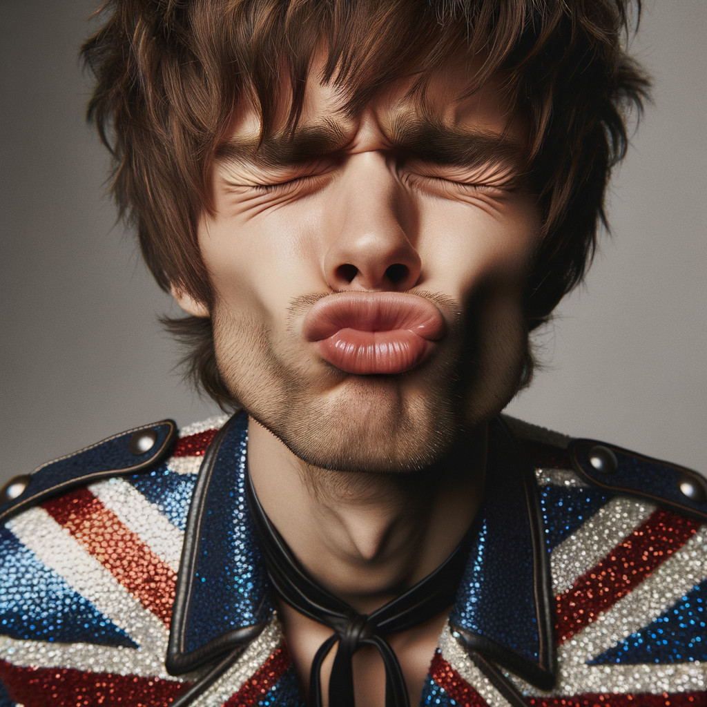 Close-up Portrait of Young Man in Sequined Jacket