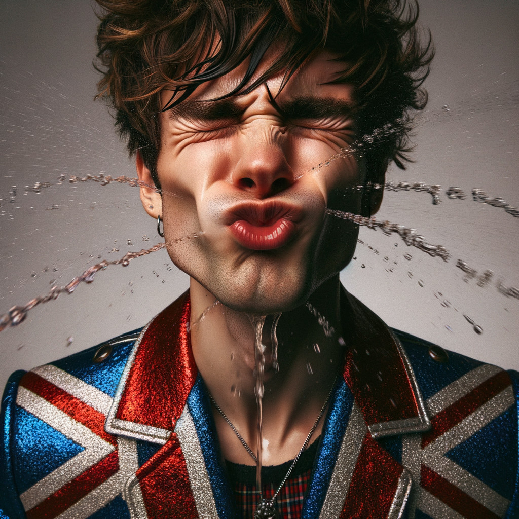 Vibrant Portrait of Young Man in Sequined Jacket
