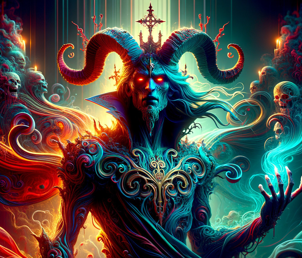 Majestic Figure in Vibrant, Ethereal Atmosphere