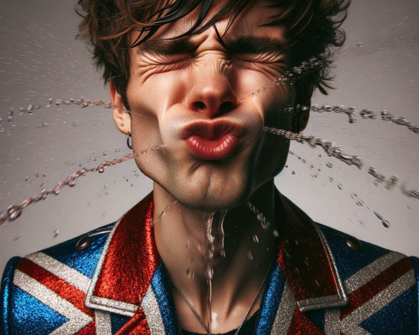 Vibrant Portrait of Young Man in Sequined Jacket