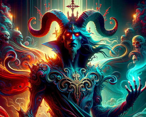 Majestic Figure in Vibrant, Ethereal Atmosphere