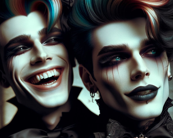 Stylized Individuals with Dramatic Makeup and Hairstyles