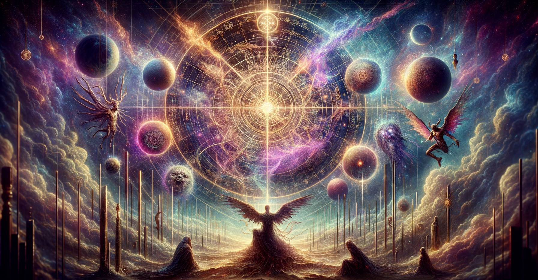 Vibrant Cosmic Scene with Galaxies and Celestial Entities