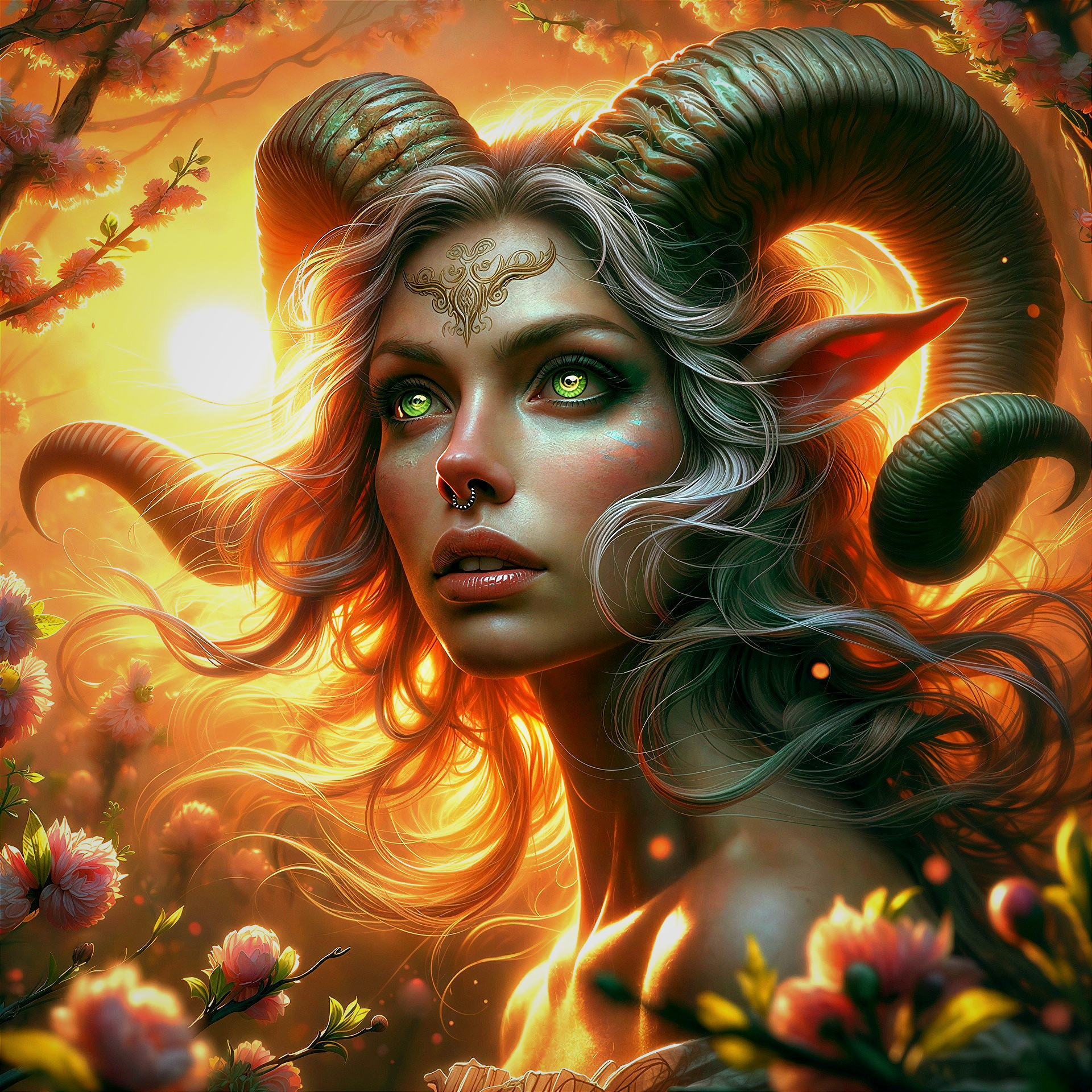 Close-up Portrait of a Fantasy Young Woman