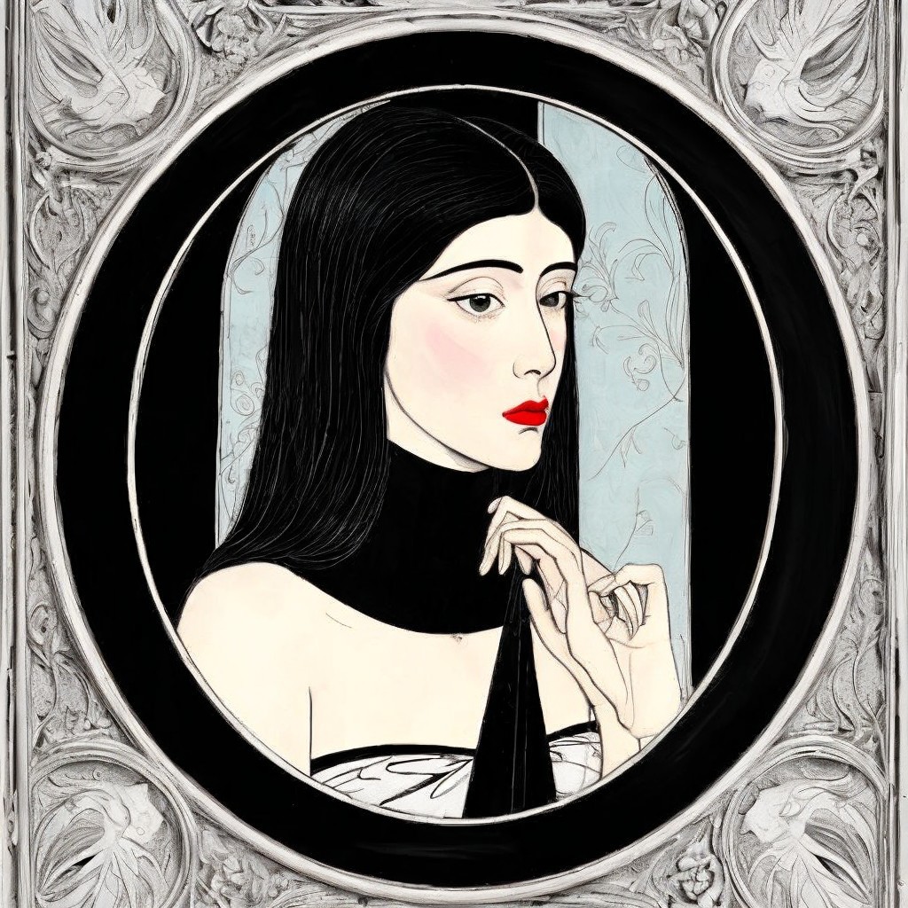 Elegant Portrait of a Woman in Ornate Design