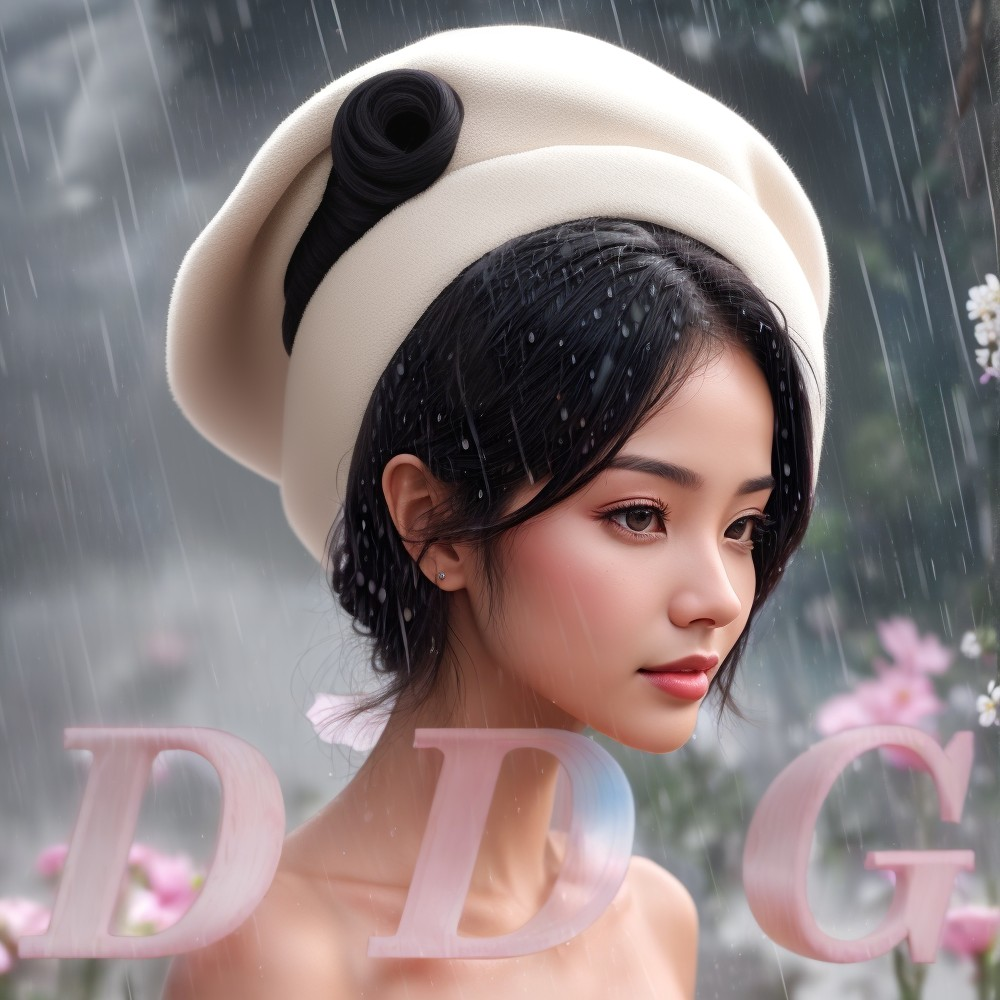 Serene portrait of a young woman in a beige hat