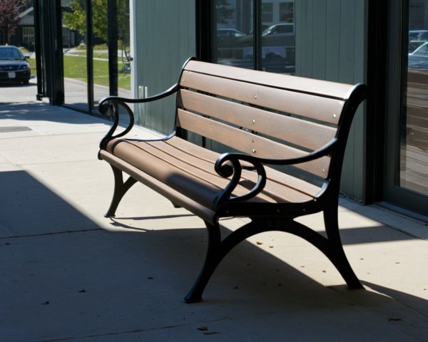 Stylish Wooden Bench with Black Metal Framing