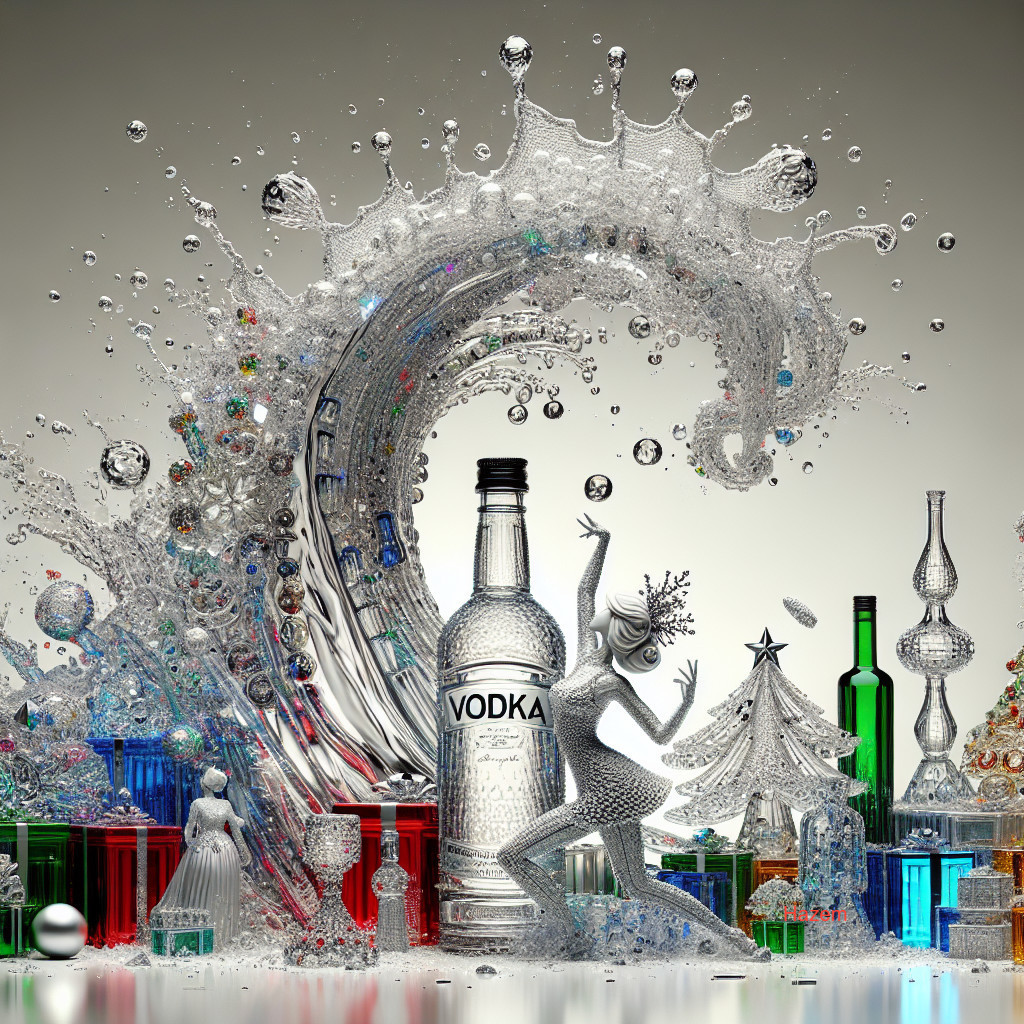 Still Life with Glass Vodka Bottle and Decorative Elements