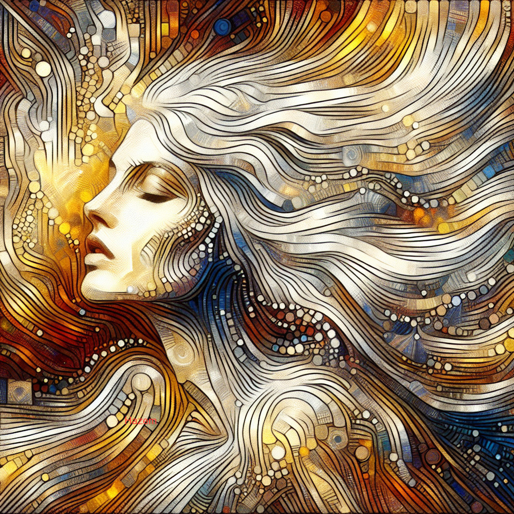 Abstract Portrait of a Woman with Flowing Hair