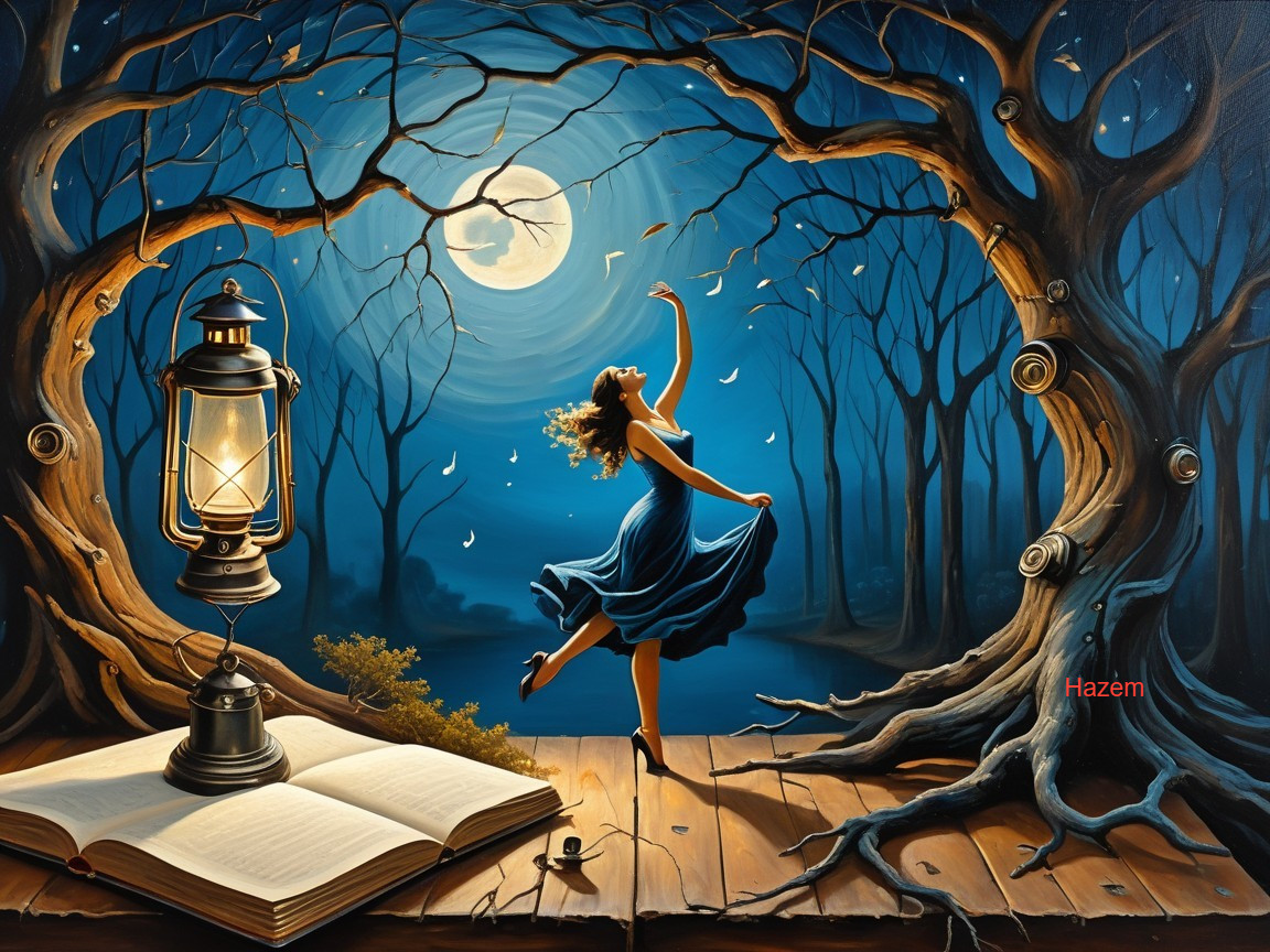 Joyful Dance in a Mystical Moonlit Forest