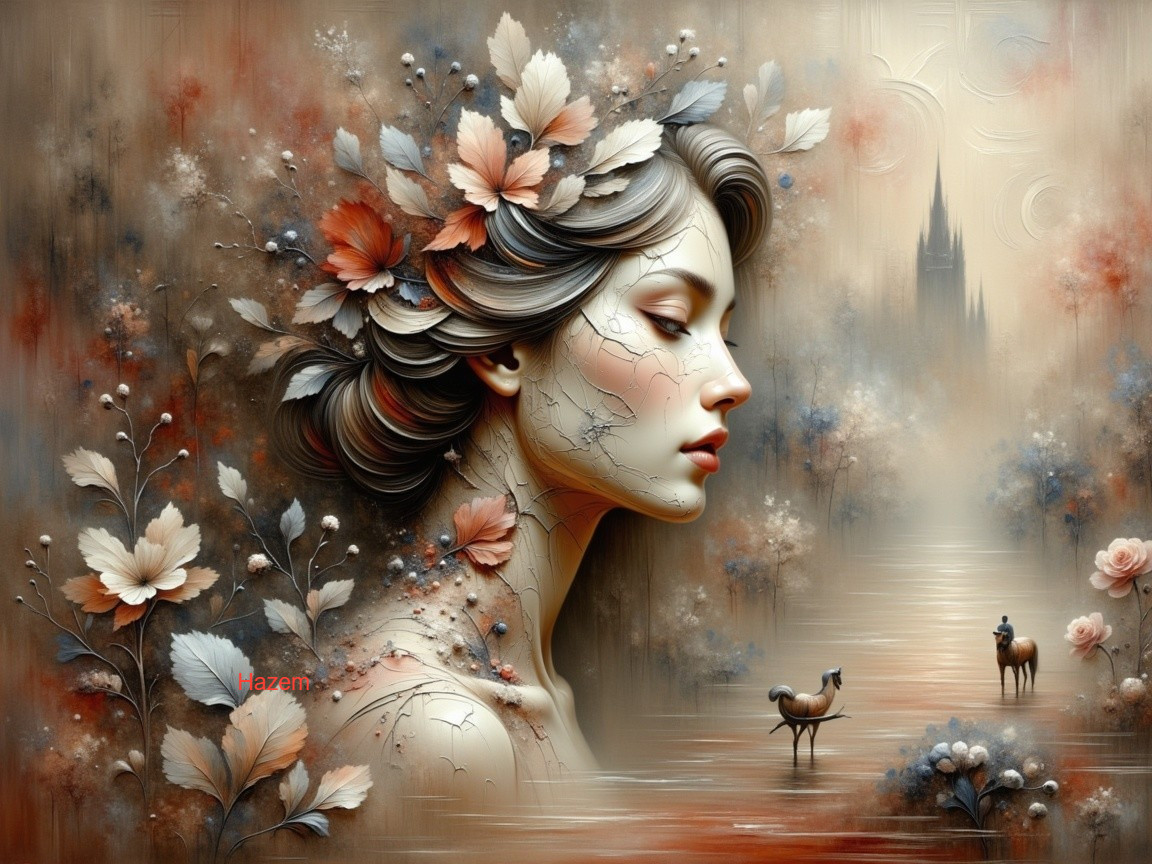 Portrait of a woman harmonizing with autumn nature