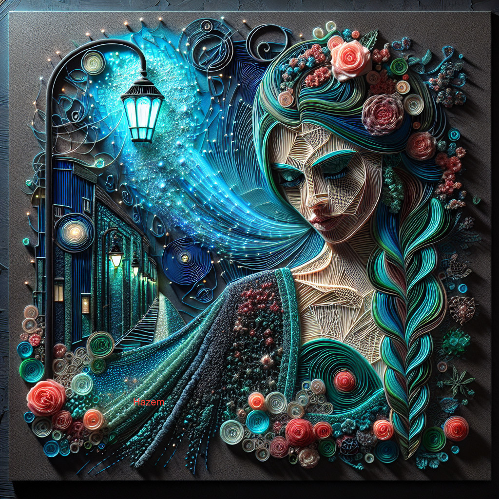 Elegant Woman with Roses and Whimsical Backdrop