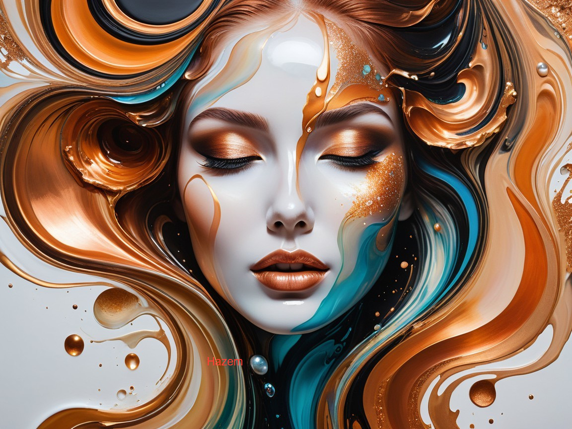 Artistic portrayal of a woman's face in vibrant colors