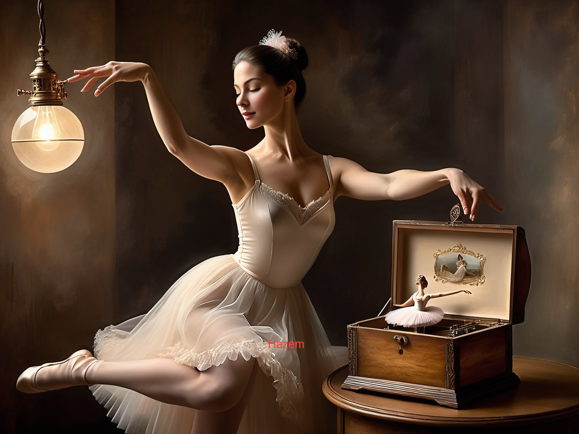 Ballerina Posing Elegantly with Music Box Display