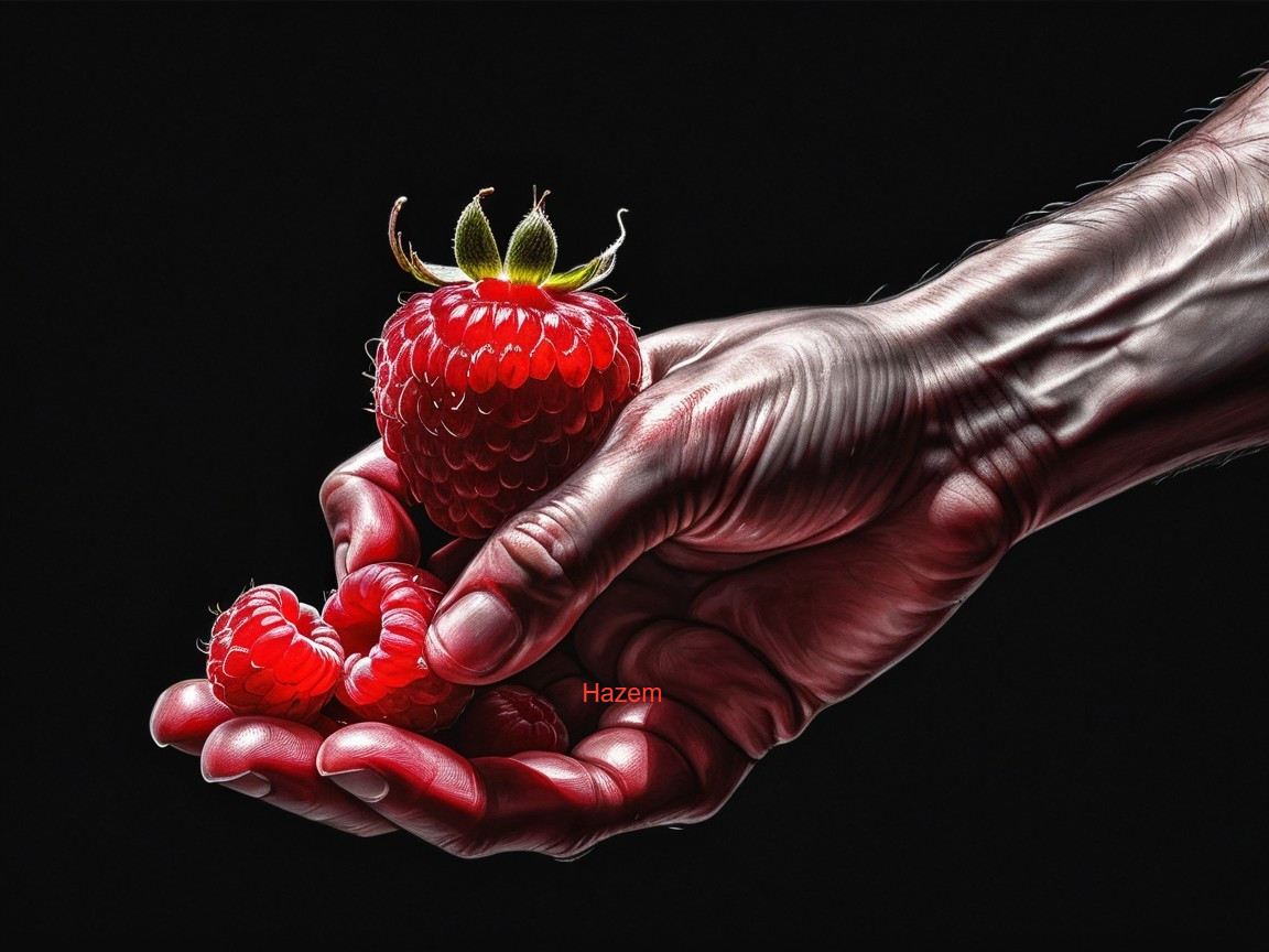 Close-Up of Hand Holding Fresh Red Raspberries