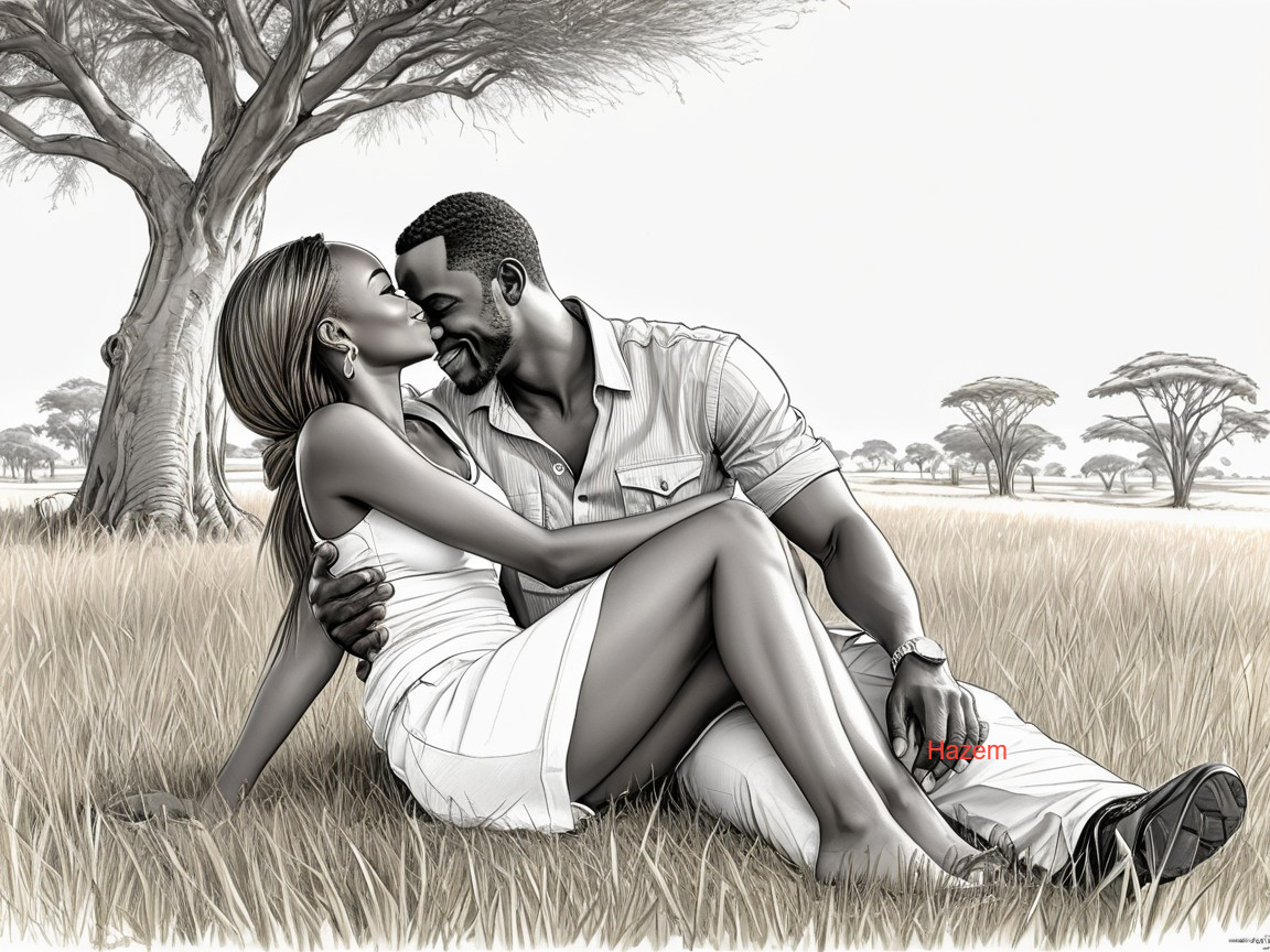 Couple in Romantic Outdoor Setting Surrounded by Nature