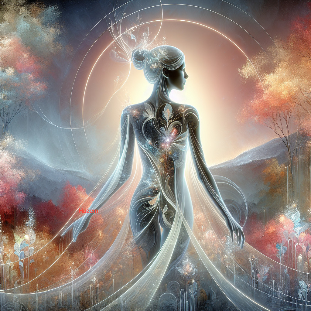 Silhouette of a woman in a vibrant autumn landscape