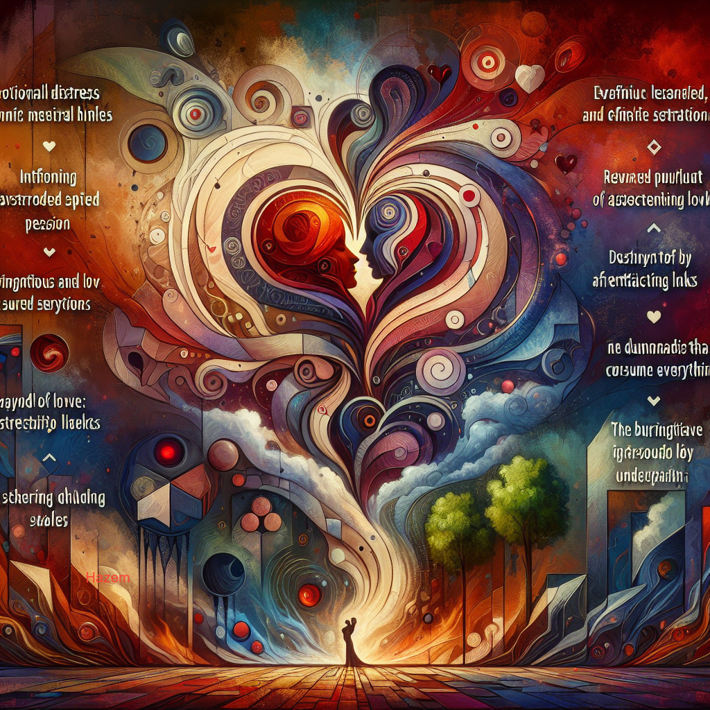 Vibrant Heart with Intricate Patterns and Silhouettes