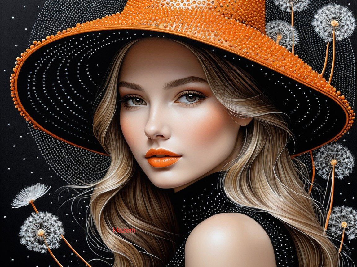 Portrait of a Young Woman with Blonde Hair and Hat