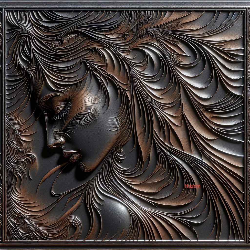 Intricate Profile Face Artwork with Flowing Lines