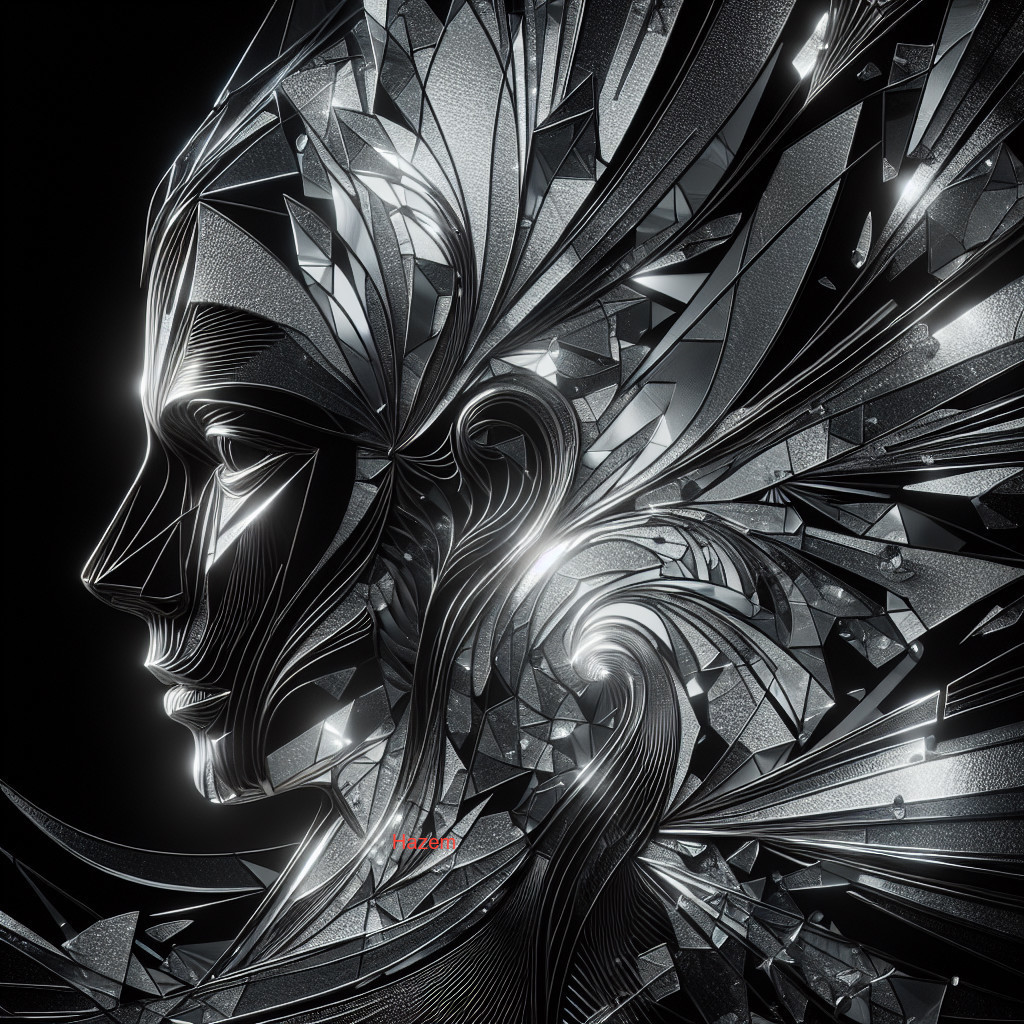 Intricate Human Face Profile with Crystalline Structures