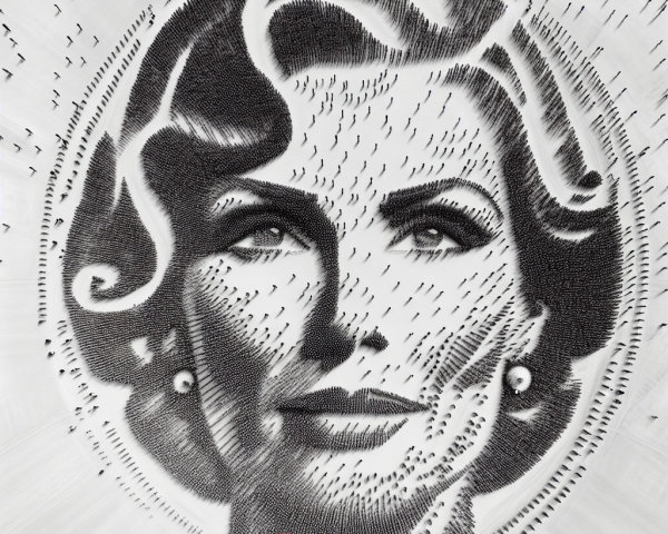 Aerial View of Portrait Created by Silhouetted Figures