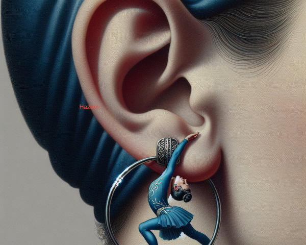 Close-up of Hoop Earring with Dancer Figure