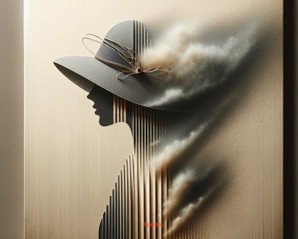 Profile of a Woman in a Wide-Brimmed Hat Artwork