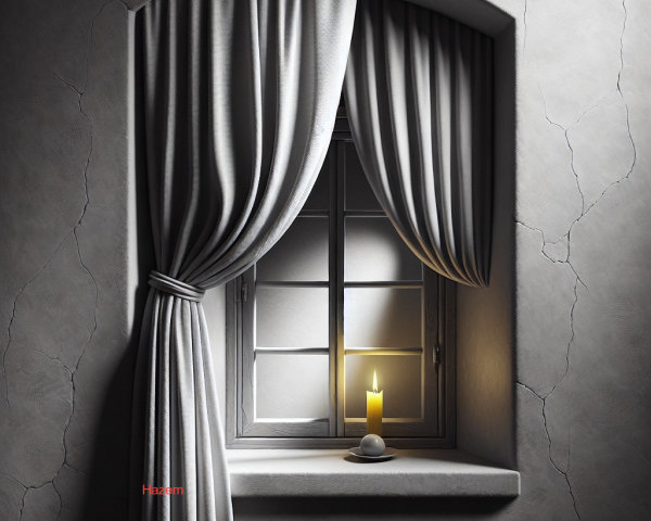 Monochromatic Chiaroscuro Window Interior Description