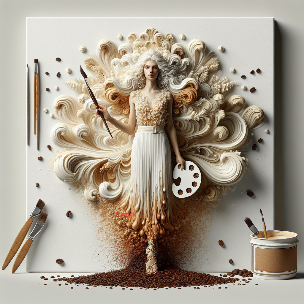 Female Figure in Cream and Coffee Artistic Composition