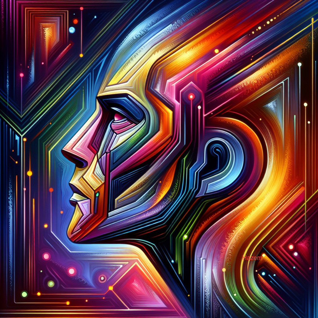 Vibrant Abstract Human Face in Colorful Patterns