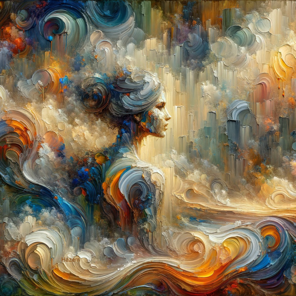 Dreamlike Woman in Vibrant Abstract Colors