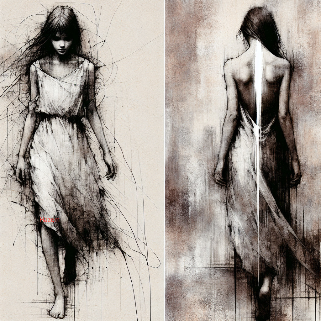 Ethereal Figures in Soft Tones with Dreamlike Background
