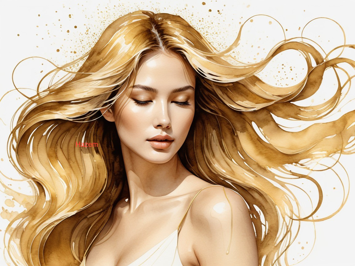 Portrait of a young woman with golden hair and serenity