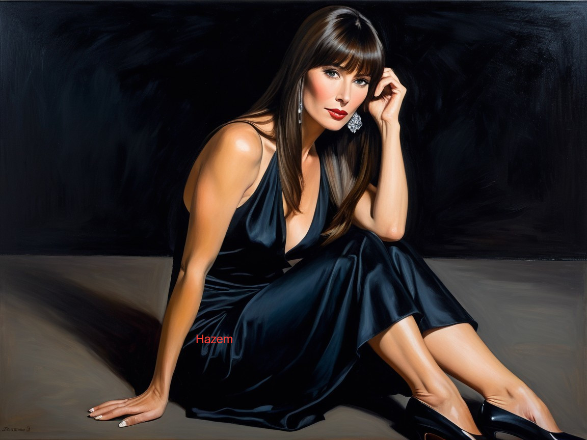 Elegant Portrait of a Woman in a Black Dress