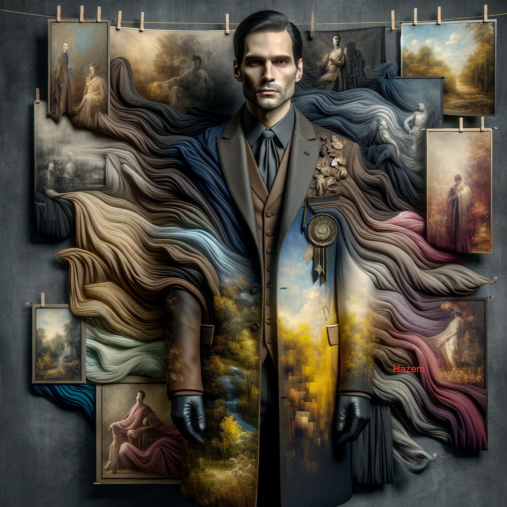 Stylish Man in Tailored Coat Amid Artistic Backdrop