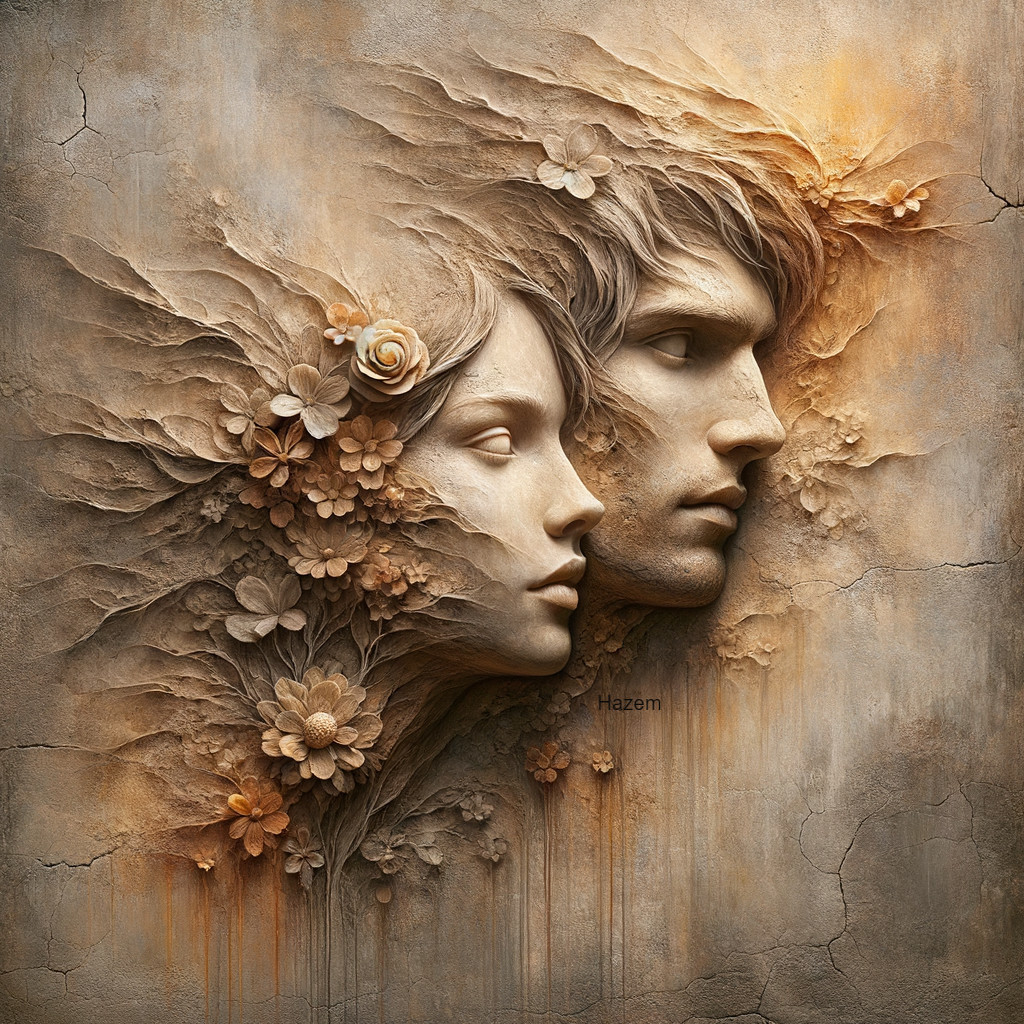 Blended Love: Rustic Wall Sculpture in Earthy Tones