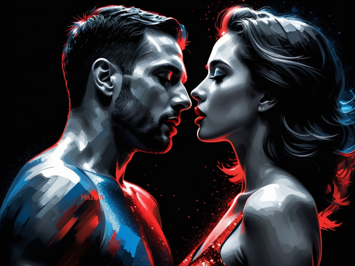 Profile of a Man and Woman in Vibrant Colors