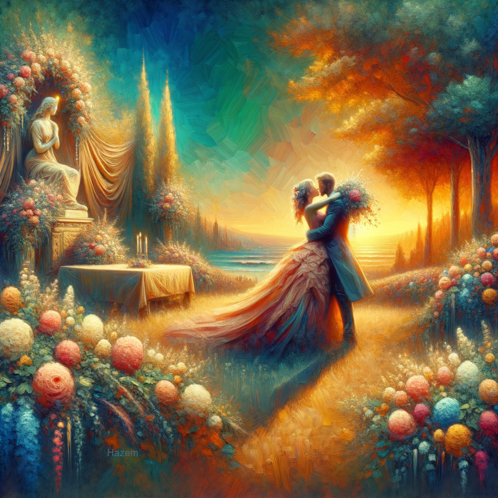 Couple Dancing in a Vibrant Forest Clearing