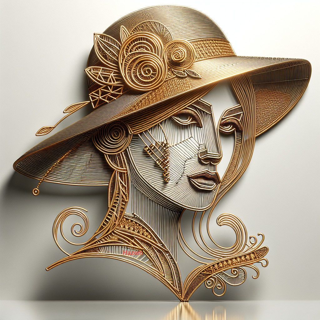 Artistic Metallic Representation of a Woman's Face