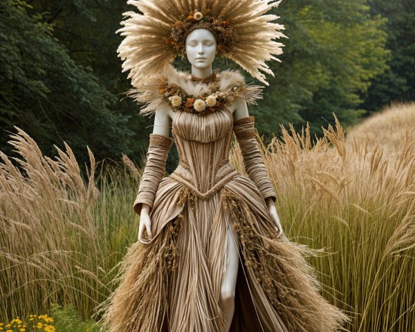 Mannequin Displaying Gown Made from Natural Materials