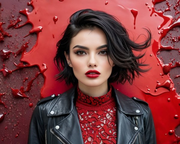 Portrait of a Confident Young Woman in Edgy Style