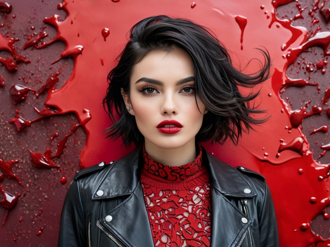 Portrait of a Confident Young Woman in Edgy Style