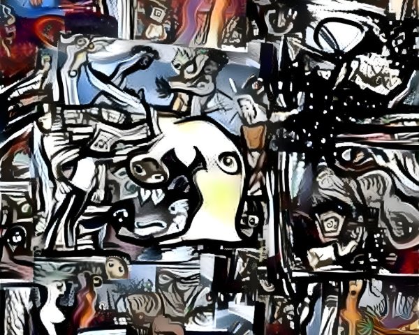 Vibrant Abstract Collage with Surreal Elements